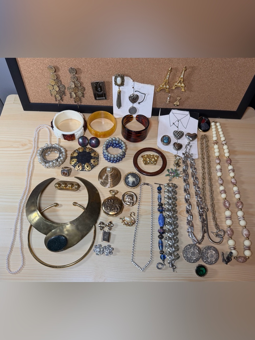 46-Piece Wearable Costume Statement Piece Jewelry Lot Trifari Coro Accessories